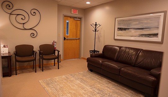 Welcoming dental office reception area