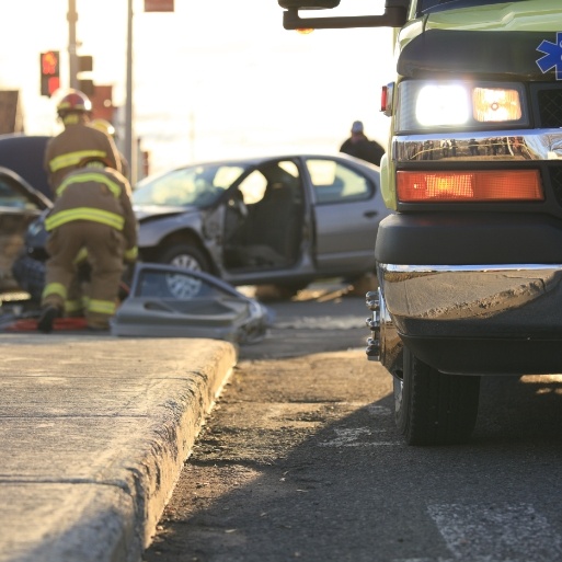 Car accident caused by exhausted person in need of sleep apnea therapy